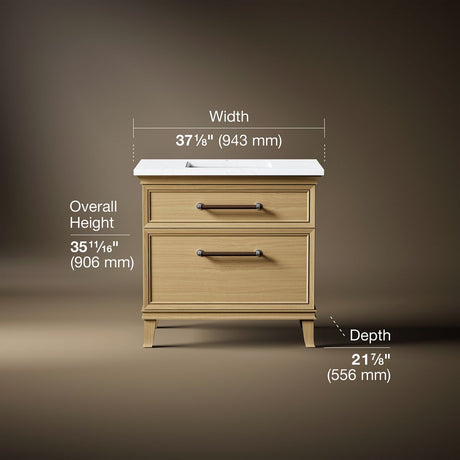 Artifacts™ 36" bathroom vanity cabinet with sink and quartz top