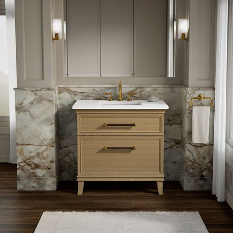 Artifacts™ 36" bathroom vanity cabinet with sink and quartz top