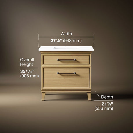 Artifacts™ 36" bathroom vanity cabinet with sink and quartz top