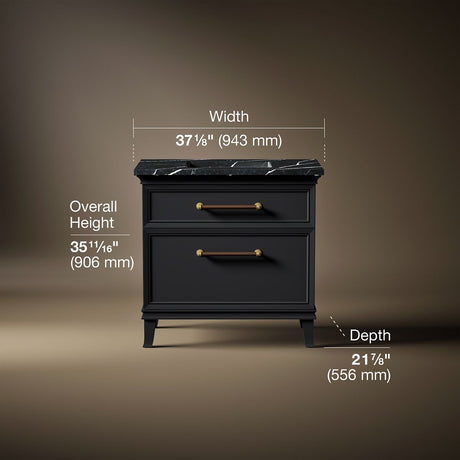Artifacts™ 36" bathroom vanity cabinet with sink and quartz top