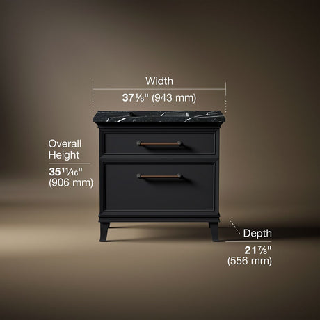 Artifacts™ 36" bathroom vanity cabinet with sink and quartz top