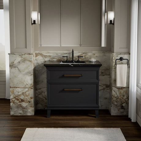 Artifacts™ 36" bathroom vanity cabinet with sink and quartz top
