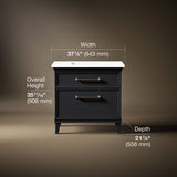 Artifacts™ 36" bathroom vanity cabinet with sink and quartz top