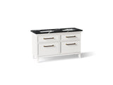 Artifacts™ 60" bathroom vanity cabinet with sinks and quartz top