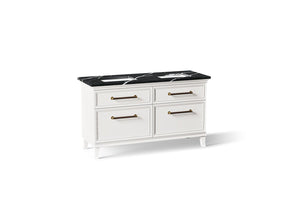 Artifacts™ 60" bathroom vanity cabinet with sinks and quartz top