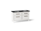 Artifacts™ 60" bathroom vanity cabinet with sinks and quartz top