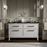 Artifacts™ 60" bathroom vanity cabinet with sinks and quartz top
