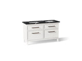 Artifacts™ 60" bathroom vanity cabinet with sinks and quartz top