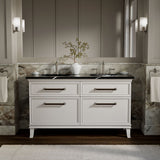 Artifacts™ 60" bathroom vanity cabinet with sinks and quartz top