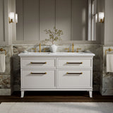 Artifacts™ 60" bathroom vanity cabinet with sinks and quartz top
