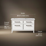 Artifacts™ 60" bathroom vanity cabinet with sinks and quartz top