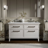 Artifacts™ 60" bathroom vanity cabinet with sinks and quartz top