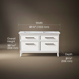 Artifacts™ 60" bathroom vanity cabinet with sinks and quartz top