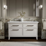 Artifacts™ 60" bathroom vanity cabinet with sinks and quartz top