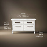 Artifacts™ 60" bathroom vanity cabinet with sinks and quartz top