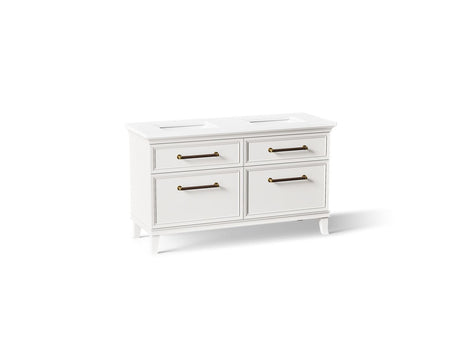 Artifacts™ 60" bathroom vanity cabinet with sinks and quartz top