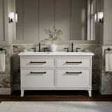 Artifacts™ 60" bathroom vanity cabinet with sinks and quartz top