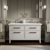 Artifacts™ 60" bathroom vanity cabinet with sinks and quartz top