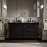 Artifacts™ 60" bathroom vanity cabinet with sinks and quartz top