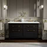 Artifacts™ 60" bathroom vanity cabinet with sinks and quartz top