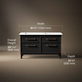 Artifacts™ 60" bathroom vanity cabinet with sinks and quartz top