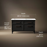 Artifacts™ 60" bathroom vanity cabinet with sinks and quartz top