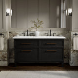 Artifacts™ 60" bathroom vanity cabinet with sinks and quartz top