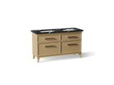Artifacts™ 60" bathroom vanity cabinet with sinks and quartz top