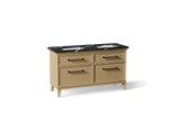 Artifacts™ 60" bathroom vanity cabinet with sinks and quartz top