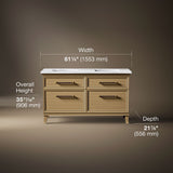 Artifacts™ 60" bathroom vanity cabinet with sinks and quartz top