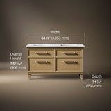 Artifacts™ 60" bathroom vanity cabinet with sinks and quartz top