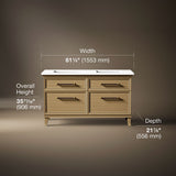 Artifacts™ 60" bathroom vanity cabinet with sinks and quartz top