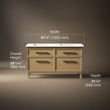 Artifacts™ 60" bathroom vanity cabinet with sinks and quartz top