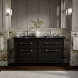 Artifacts™ 60" bathroom vanity cabinet with sinks and quartz top