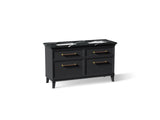 Artifacts™ 60" bathroom vanity cabinet with sinks and quartz top
