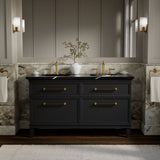 Artifacts™ 60" bathroom vanity cabinet with sinks and quartz top