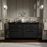 Artifacts™ 60" bathroom vanity cabinet with sinks and quartz top