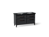 Artifacts™ 60" bathroom vanity cabinet with sinks and quartz top