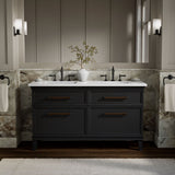 Artifacts™ 60" bathroom vanity cabinet with sinks and quartz top