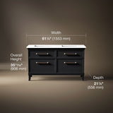 Artifacts™ 60" bathroom vanity cabinet with sinks and quartz top