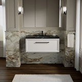Lodern® 36" wall-hung bathroom vanity cabinet with sink and quartz top