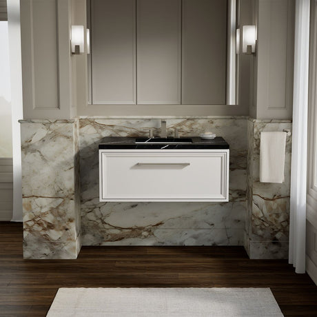 Lodern® 36" wall-hung bathroom vanity cabinet with sink and quartz top