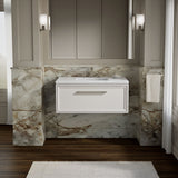 Lodern® 36" wall-hung bathroom vanity cabinet with sink and quartz top