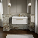 Lodern® 36" wall-hung bathroom vanity cabinet with sink and quartz top