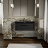Lodern® 36" wall-hung bathroom vanity cabinet with sink and quartz top