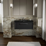 Lodern® 36" wall-hung bathroom vanity cabinet with sink and quartz top