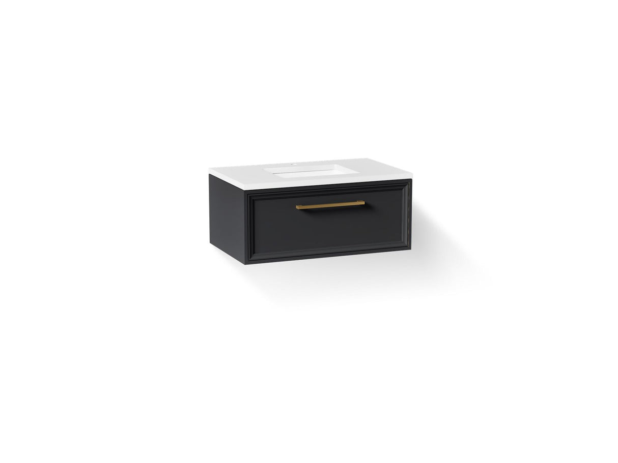 Lodern® 36" wall-hung bathroom vanity cabinet with sink and quartz top