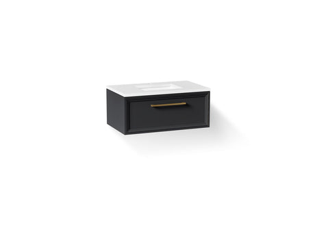 Lodern® 36" wall-hung bathroom vanity cabinet with sink and quartz top