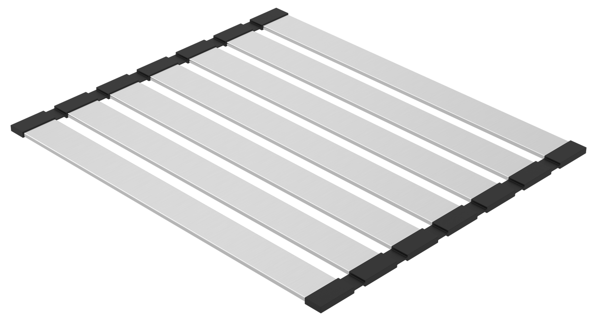 Flat Bar Drying Fold-Out Mat Thick Stainless steel roll-out drying mat - Brushed SS