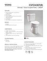 Entrada Close Coupled Round Toilet 1.28GPF